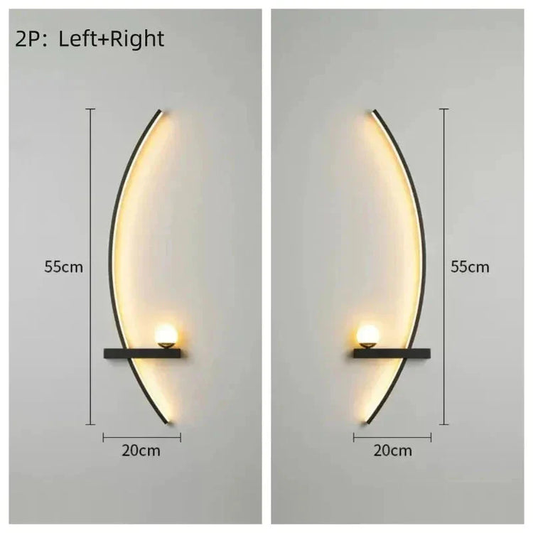 Modern LED Wall Lamp – Minimalist Art Design for Bedroom, Living Room, and Bathroom, Gold/Black