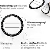 Canning Labels Dissolvable Stickers for Mason Jars and More (2" round 200/Roll) Canning Supplies Washes off in Seconds like Magic - Jar Labels Homemade Jam, Jelly, and More (Slate)